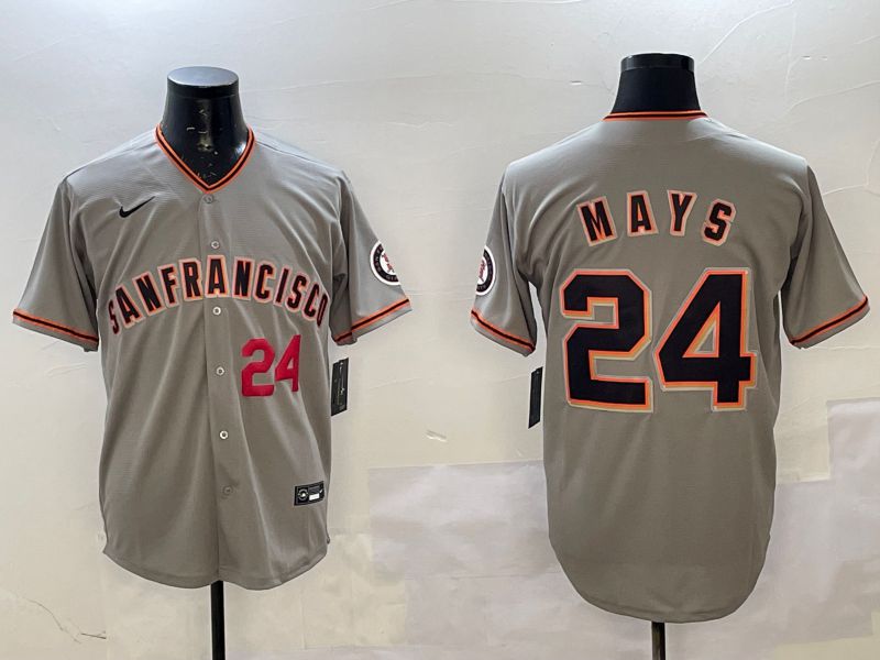 Men San Francisco Giants 24 Mays Grey Game 2025 Nike MLB Jersey style 4